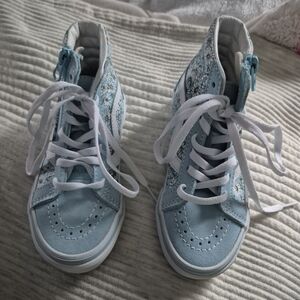 VANS Floral High-Top Sneakers with Daisies.